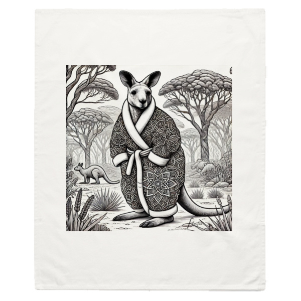 Kangaroo wearing a Koch-Snowflake-design bathrobe Thumbnail